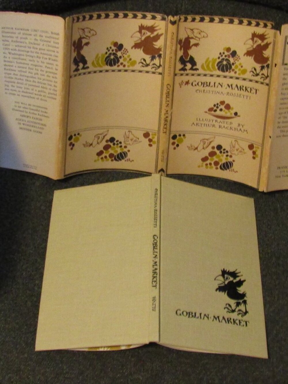 1972 HC/DJ GOBLIN MARKET Christinia Rossetti & Arthur Rackham Color Plates NEC